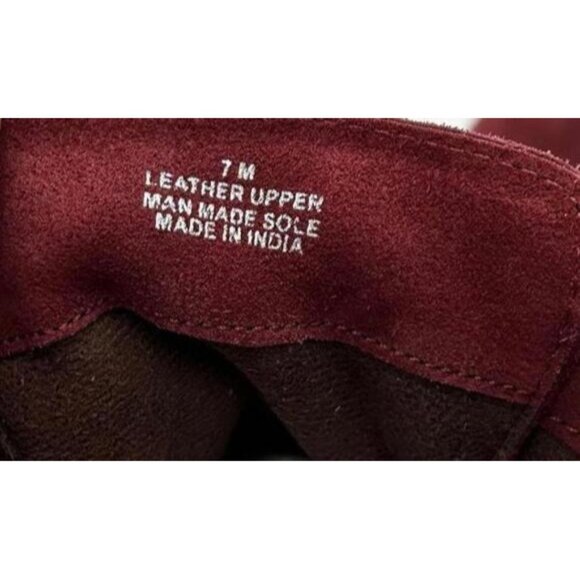 Diba Blake Suede Bootie Women’s 7 Burgundy Leather Upper Wedge Heel Ankle Boots - Picture 9 of 13